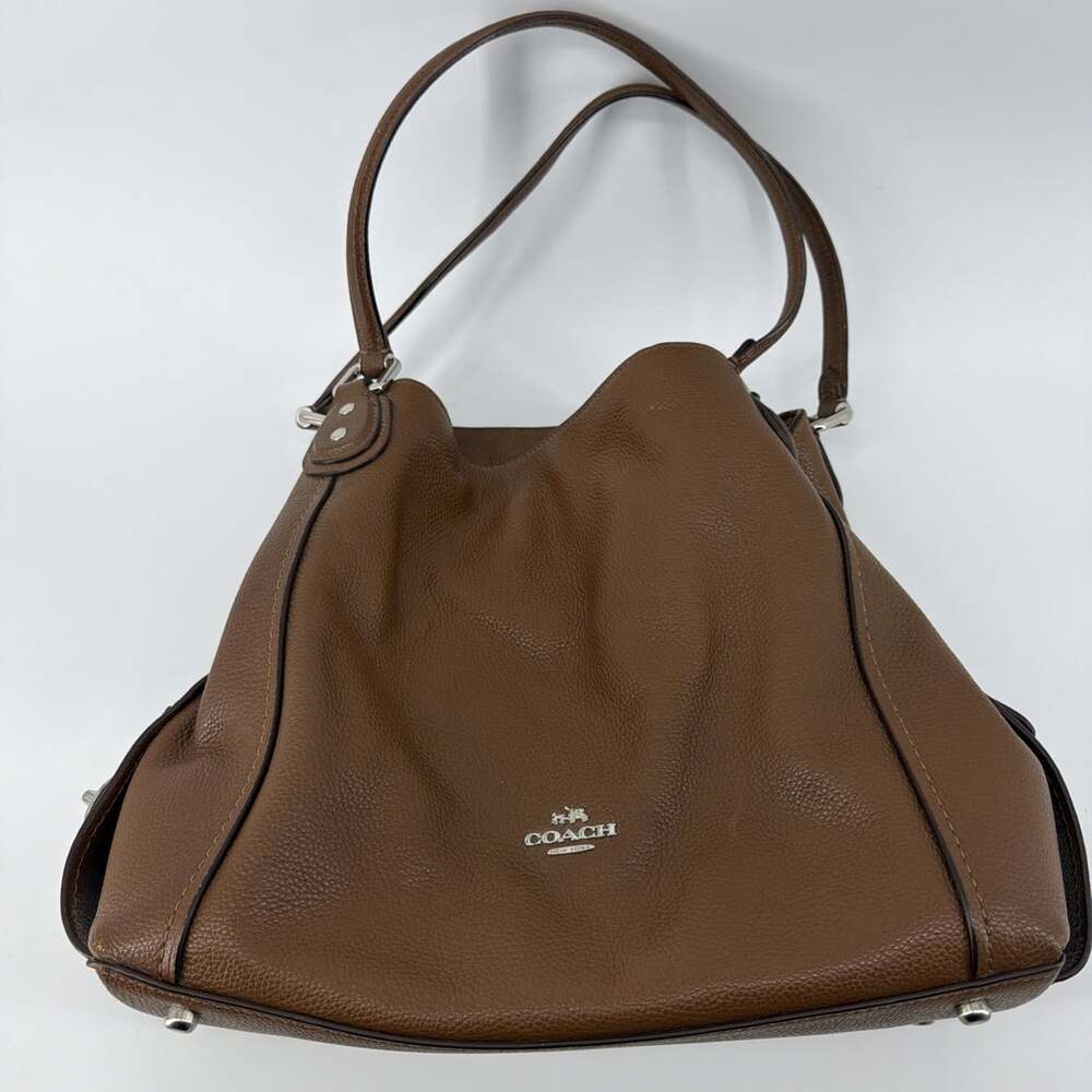 Coach 31 Polished Pebbled Leather Saddle Brown Shoulder Bag With Tag 57125